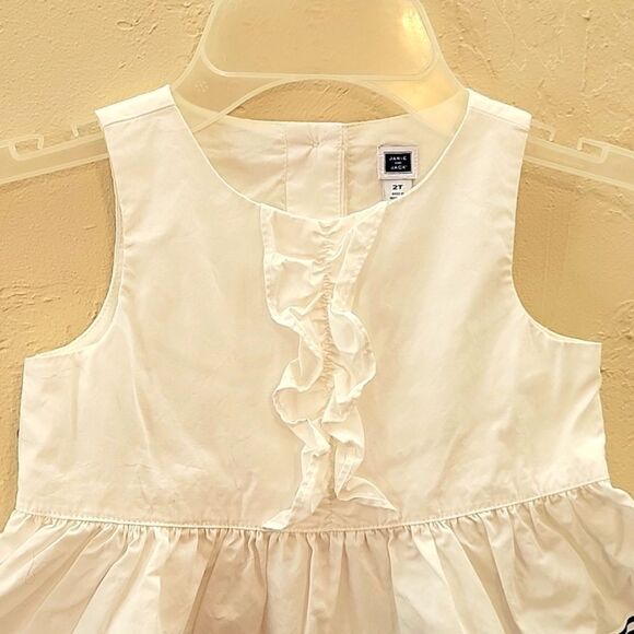 JANIE AND JACK WHITE AND BLUE STRIPED SLEEVELESS TOP, SIZE 2T - Picture 2 of 7